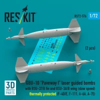 Reskit 72576 GBU-10 Paveway I w/ BSU-37/B fin&BSU-3A/B TP 1/72