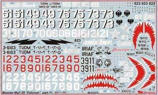 Begemot Decals 48-012 МиГ-29 &quot;Fulcrum Family I&quot; 1/48