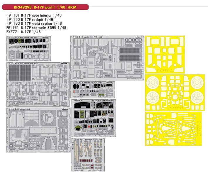 Eduard BIG49298 B-17F part I (HKM) 1/48