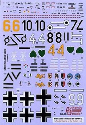 Authentic Decals AD 4836 WWII Luftwaffe Bf.109F-2 Luftwaffe Experts on the Eastern front
