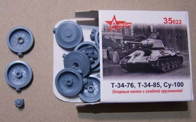 A-resin 35022 Катки Т-34 с гладкой грузошиной 1/35