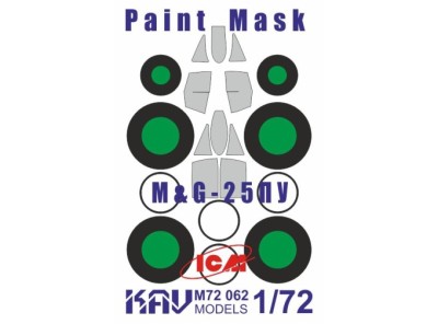 KAV M72062 МиГ-25ПУ (ICM 72178) Маска на остекление 1/72