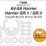 KV Models 72668 AV-8A Harrier / Harrier GR.1 / GR.3 (ITALERI #1278, #1410, #1435) + маски на диски и колеса ITALERI GB 1/72