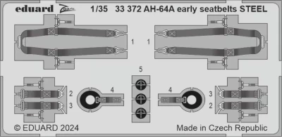 Eduard 33372 AH-64A early seatbelts STEEL (TRUMP) 1/32