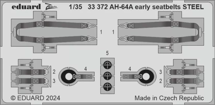 Eduard 33372 AH-64A early seatbelts STEEL (TRUMP) 1/32