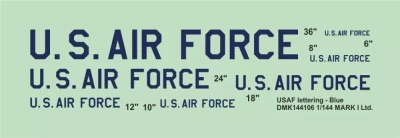 4+ Publications 144106 Decals US Air Force lettering Blue (2 Sets) 1/144