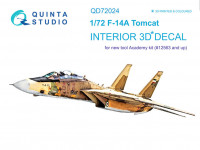 Quinta studio QD72024 F-14A (для модели Academy) 3D Декаль интерьера кабины 1/72