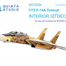 Quinta studio QD72024 F-14A (для модели Academy) 3D Декаль интерьера кабины 1/72