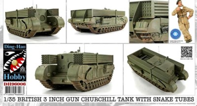 Ding-Hao Hobby DH96006 British 3 Inch gun Churchill tank &amp; Snake tubes W/ 1Figure