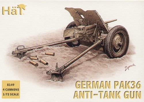 HAT 8149 German (WWII) Pak-36 37mm anti tank gun WWII 1/72
