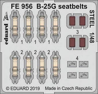 Eduard FE956 1/48 B-25G seatbelts STEEL (ITA)