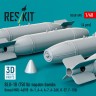 Reskit 48598 BLU-1B (750 lbs) napalm bombs MXU-469/B (4x) 1/48
