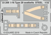 Eduard 33209 1/32 I-16 Type 29 seatbelts STEEL (ICM)