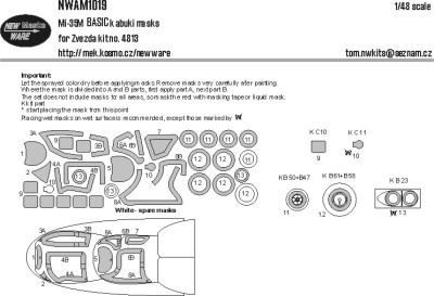 New Ware NWA-M1019 Mask Mi-35M BASIC (ZVE 4813) 1/48