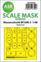 Art Scale 200-M48288 Messerschmitt Bf-109E-3 canopy frame paint mask (outside only) 1/48