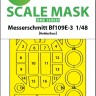 Art Scale 200-M48288 Messerschmitt Bf-109E-3 canopy frame paint mask (outside only) 1/48