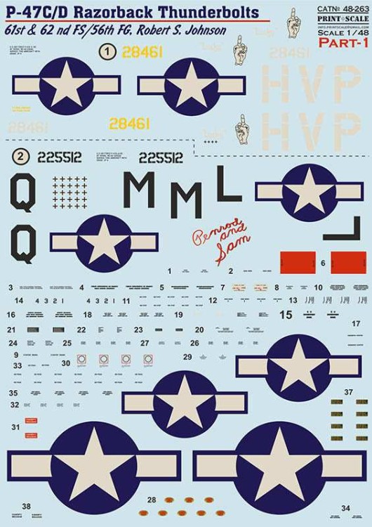 Print Scale 48263 Republic P-47 C/D Razorback Robert S. Jonson Part 1 1/48