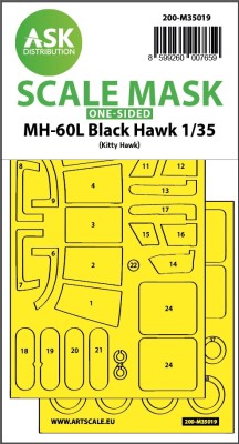 Art Scale 200-M35019 Sikorsky MH-60L Black Hawk one-sided express fit painting mask 1/35