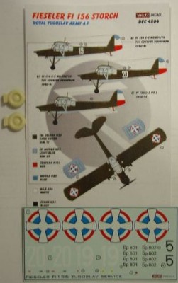 Kora Model DEC4804 Fi 156 Storch (Royal Yugoslav A.F.) декали 1/48