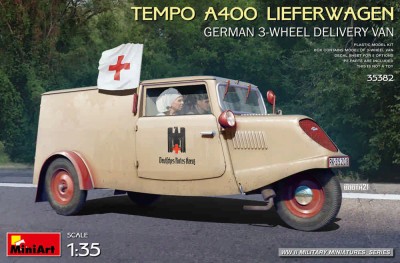 Miniart 35382 Tempo A400 Lieferwagen, German 3-wheel van 1/35