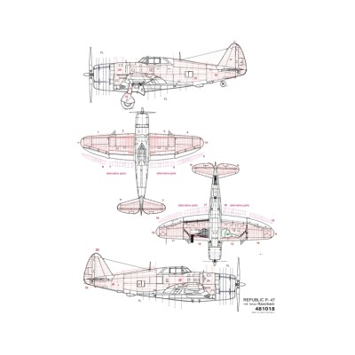 HGW 481018 P-47D Thunderbolt Razorback (TAM) - RIVETS 1/48