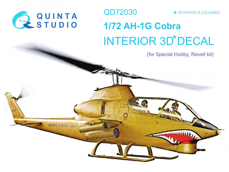 Quinta studio QD72030 Ah-1G (Special Hobby/Revell) 3D Декаль интерьера кабины 1/72