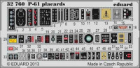 Eduard 32760 P-61 placards
