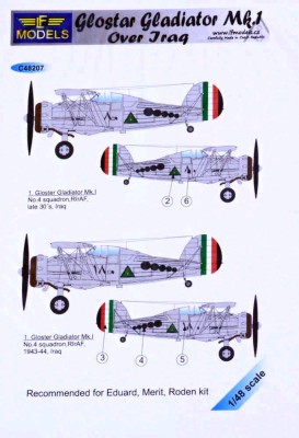 Lf Model C48207 Gloster Gladiator Mk.I over Iraq декали 1/48