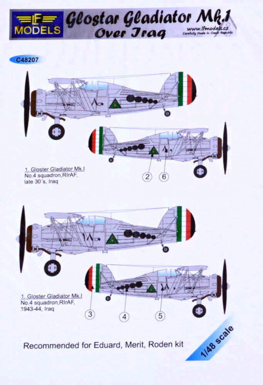 Lf Model C48207 Gloster Gladiator Mk.I over Iraq декали 1/48