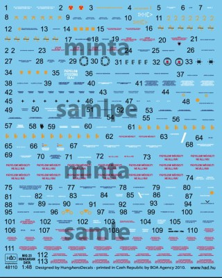 HAD 48110 Decal MiG 23 Hungarian stancil) 1/48