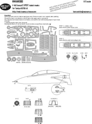 New Ware M1383 Mask F-14D Tomcat EXPERT (TAM 60795) 1/72