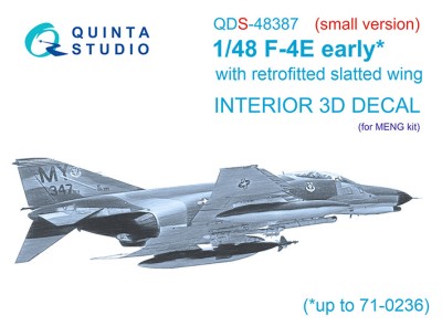 Quinta studio QDS-48387 F-4E early с установленным предкрылком крыла (Meng) (Small version) 1/48