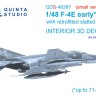 Quinta studio QDS-48387 F-4E early с установленным предкрылком крыла (Meng) (Small version) 3D Декаль интерьера кабины 1/48