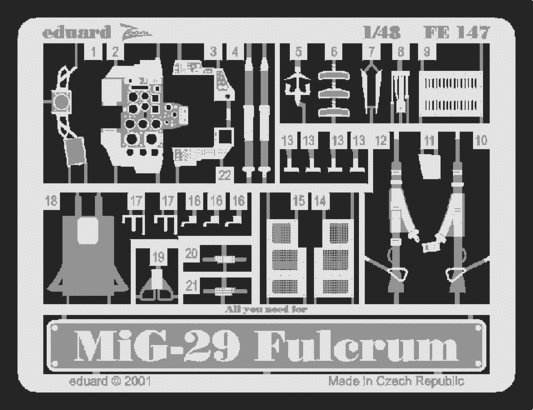 Eduard FE147 MiG-29 1/48 фототравление Zoom Цветное