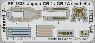 Eduard FE1538 Jaguar GR.1 / GR.1A seatbelts STEEL (AIRF) 1/48