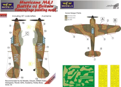 Lf Model M72130 Mask Hurricane Mk.I Battle of Britain Camo A 1/72