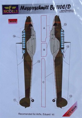 LF Model M7215 Mask Messerschmitt Bf 110C/D (AIRF/EDU) 1/72