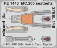 Eduard FE1448 MC200 seatbelts STEEL (ITA) 1/48