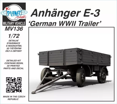 Planet Models MV72136 Anhanger E-3 German Trailer WWII (resin kit) 1/72