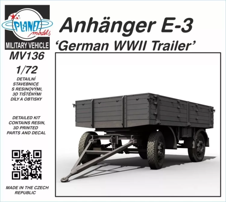 Planet Model MV72136 Anhanger E-3 German Trailer WWII (resin kit) 1/72