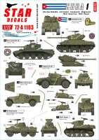 Star Decals 72-A1103 Tanks & AFVs in Cuba # 1.M4A3E8 Sherman, A34 Comet, Staghound, Greyhound, M3A1 White Scout Car, M3A1 Stuart 1/72
