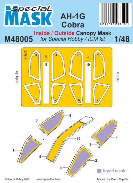 Special Hobby M48005 AH-1G Cobra Mask 1/48