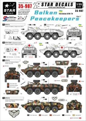 Star Decals STAR35987 Balkan Peacekeepers #1 - Ukrainian BTR-70 1/35
