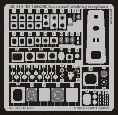 Eduard 48444 Bf 109G/K access and scribing templates HAS (распродажа)