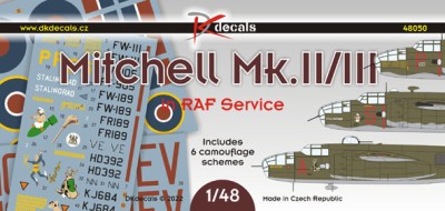 Dk Decals 48050 Mitchell Mk.II/III in RAF service (6x camo) 1/48