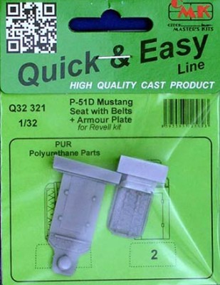 CMK Q32321 P-51D Mustang - Seat w/ belts &amp; Armour plate 1/32