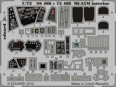 Eduard 73408 Фототравление для Mi-35 interior S.A. 1/72 (распродажа)