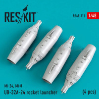 Reskit RS48-0311 UB-32A-24 rocket launcher (4 pcs) (Mi-24,Mi-8) 1/48