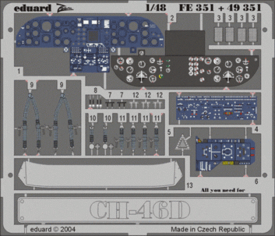 Eduard 49351 CH-46D interior ACA