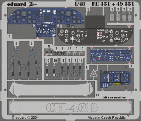 Eduard 49351 CH-46D interior ACA